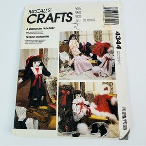 McCall's Crafts Victorian Doll and Clothes Pattern 4344 Uncut